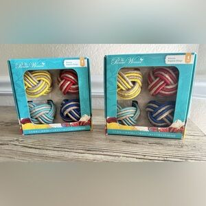 New Pioneer Woman 8 Napkin Rings Woven Red Yellow Blue Teal
